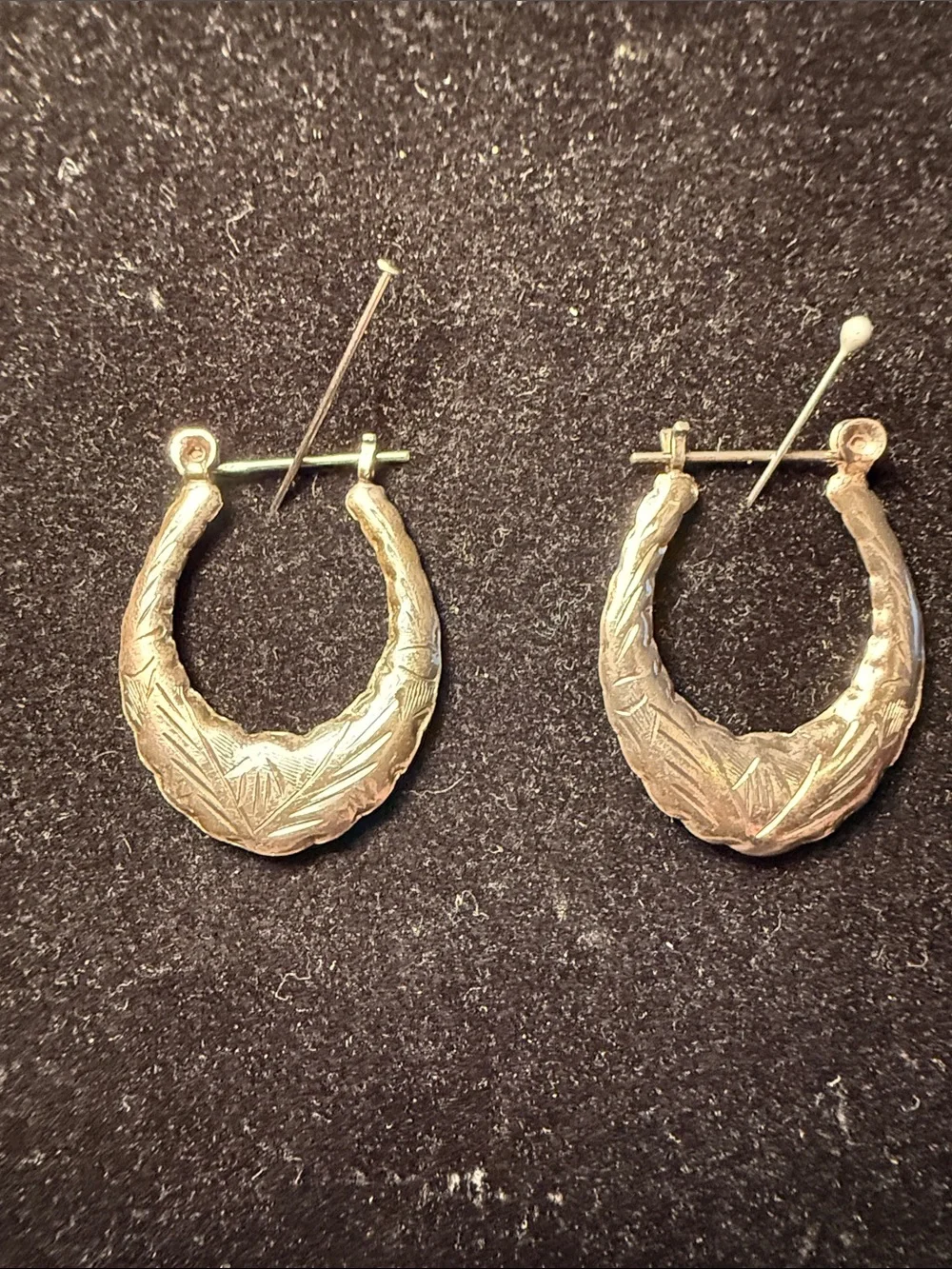 Silver-Toned Textured Hoop Earrings for Women